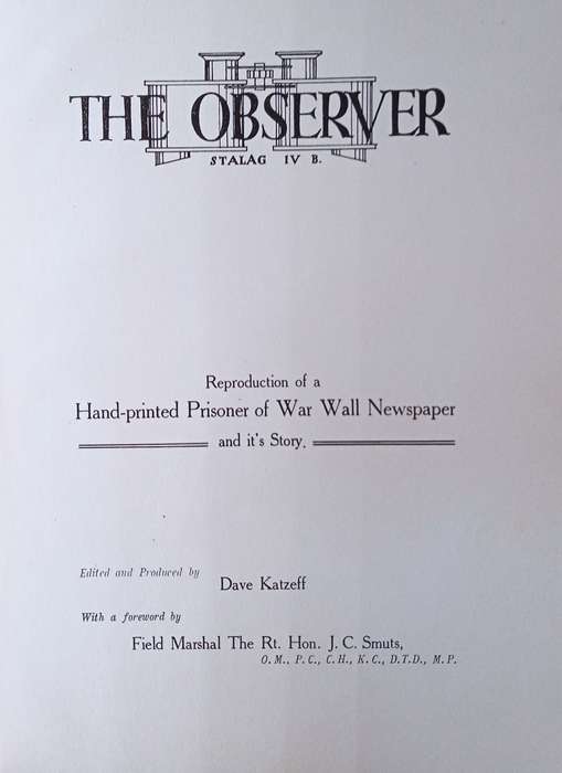 The Observer. Stalag IV B: Reproduction of a Hand-Printed Prisoner of War Wall Newspaper | David ...