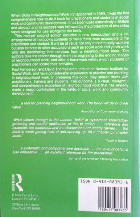 Skills in Neighbourhood Work | Paul Henderson and David N. Thomas