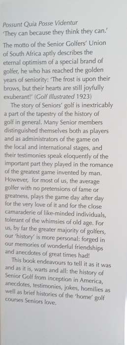 Senior Moments: The Story of Senior's Golf in South Africa | Talbot Cox