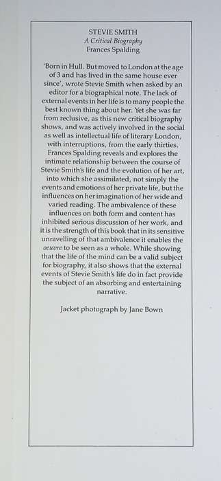 Stevie Smith: A Critical Biography | Frances Spalding