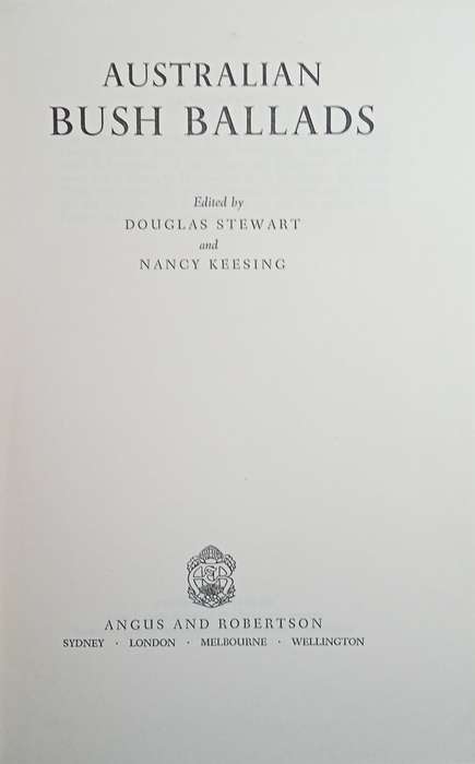 Australian Bush Ballads | Douglas Stewart and Nancy Keesing (eds.)