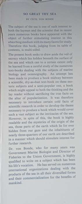 So Great Thy Sea: A Study of the Oceans | Cecil von Bonde
