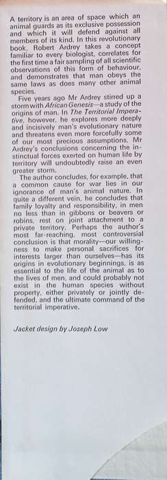 The Territorial Imperative: A Personal Inquiry into the Animal Origins of Property and Nations | ...