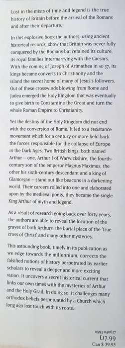 The Holy Kingdom: The Quest for the Real King Arthur | Adrian Gilbert, Alan Wilson, Baram Blackett
