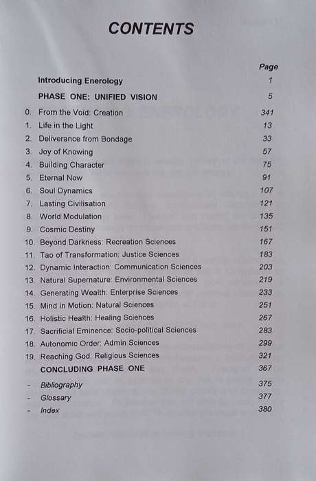 Enerology. Phase One: Unified Vision | F.A. Fouché