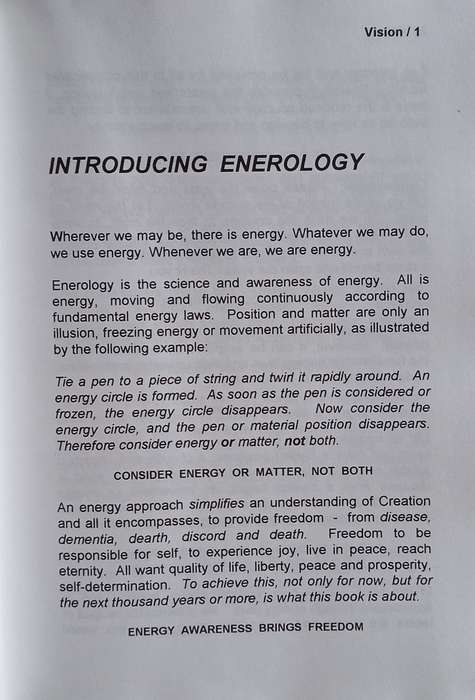Enerology. Phase One: Unified Vision | F.A. Fouché
