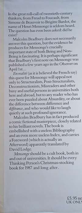 Mensonge | Malcolm Bradbury