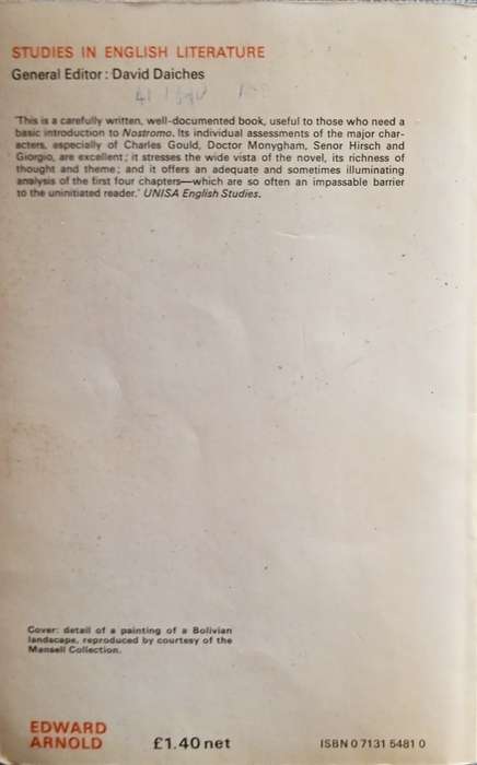 Studies in English Literature, Conrad: Nostromo | Juliet McLauchlan