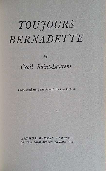 Toujours Bernadette | Cecil Saint-Laurent