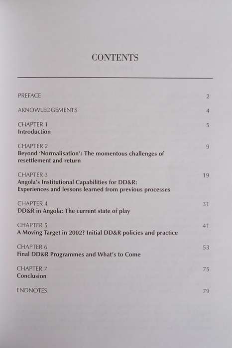 Sustaining the Peace in Angola: An Overview of Current Demobilisation, Disarmament and Reintegrat...