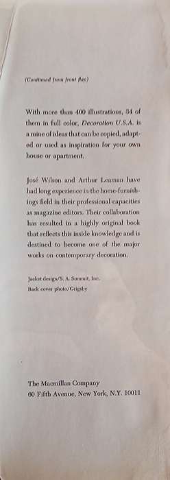 Decoration U.S.A.: A Unique Review in Pictures and Text of the Best in Contemporary Interior Desi...