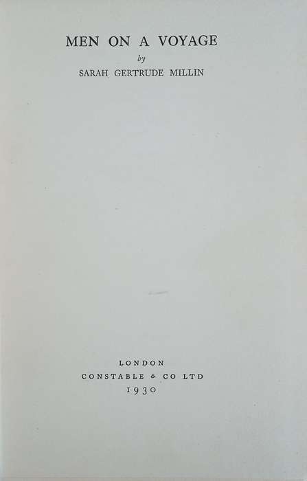 Men on a Voyage [First Edition] | Sarah Gertrude Millin