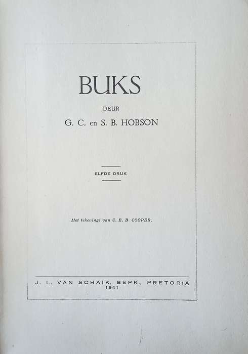 Buks [Afrikaans] | G.C. and S.B. Hobson