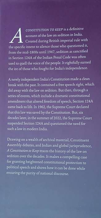 A Constitution to Keep: Sedition and Free Speech in Modern India | Rohan J. Alva