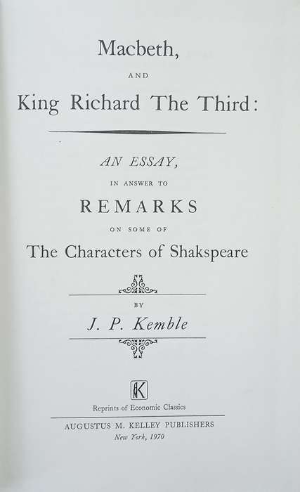 Eighteenth Century Shakespeare No. 19: Macbeth, and King Richard The Third | J.P Kemble