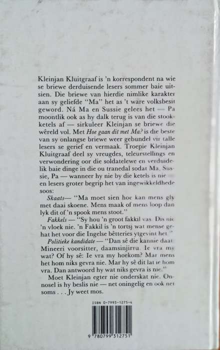 Hoe Gaan dit met Ma? Briewe van Kleinjan [Afrikaans] | Johan van Pletzen