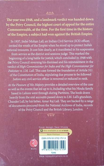 At the Pleasure of His Majesty: I.M. Lall and the Case That Shook the Crown | Chander M. Lall