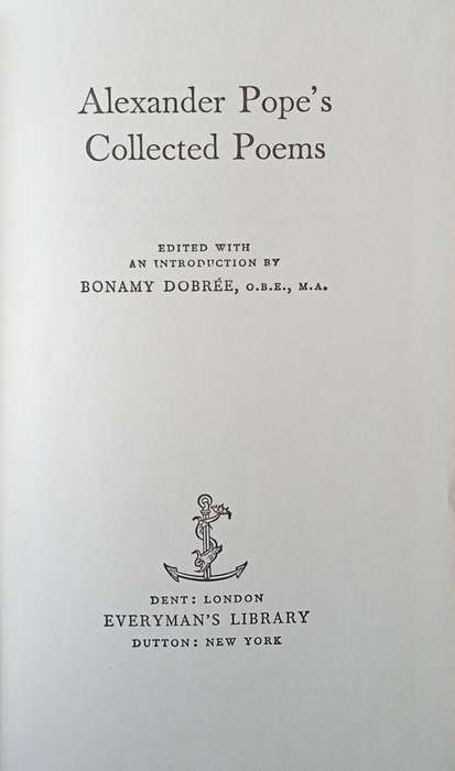 Alexander Pope's Collected Poems | Bonamy Dobrée