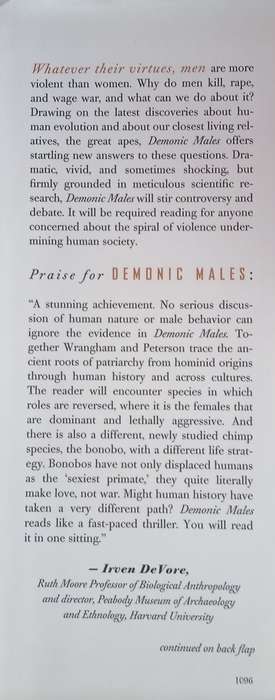 Demonic Males: Apes and the Origins of Human Violence | Richard Wrangham and Dale Peterson