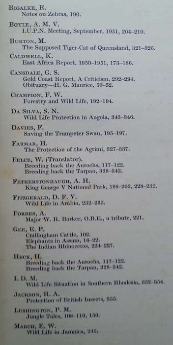 Oryx: Journal of the Fauna Preservation Society, Vol. 1 1950-1952