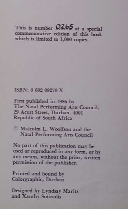 The Long Road That Led Towards the Natal Playhouse (Signed by Author, Limited Edition) | Malcolm ...