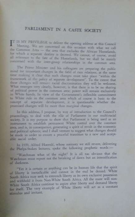 Parliament in a Caste Society: 1975 Presidential Address | Dr. B. Friedman