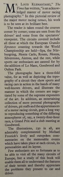 Motor Racing Circuits of Europe | Louis Klemantaski & Michael Frostick