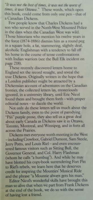 The Astonishing Long-Lost Letters of Dickens of the Mounted | Eric Nicol (Ed.)