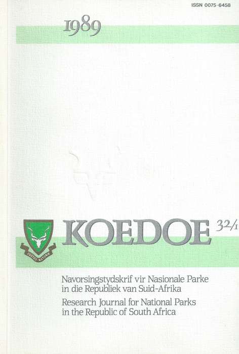 Koedoe (Vol. 32, No. 1, 1989)