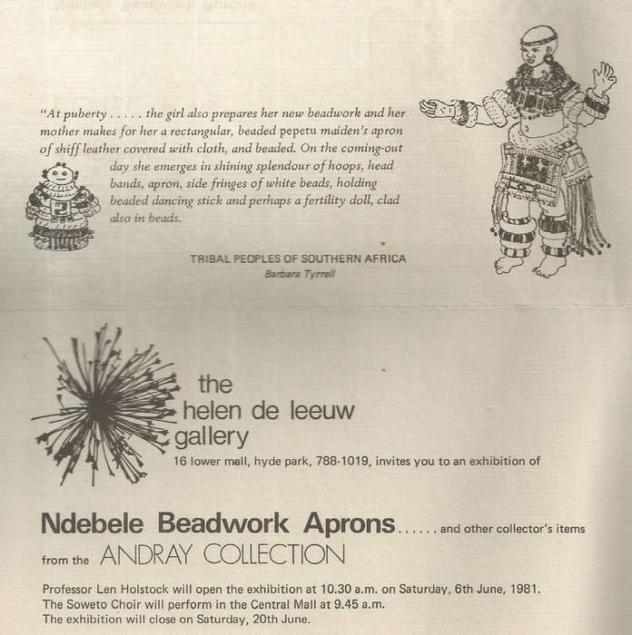 Ndebele Beadwork Aprons and other Collector's Items from the Andray Collection (Invitation to the...