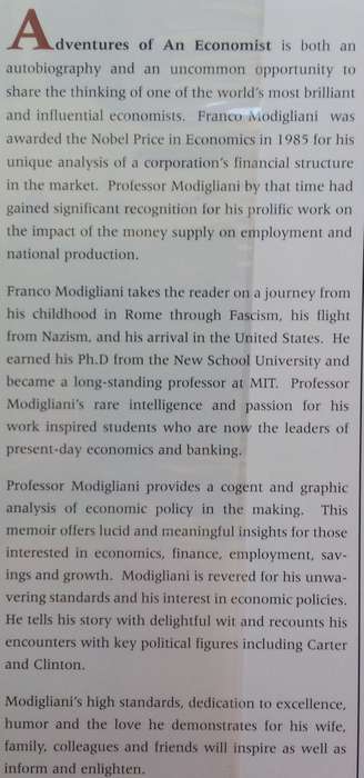 Adventures of an Economist | Franco Modigliani