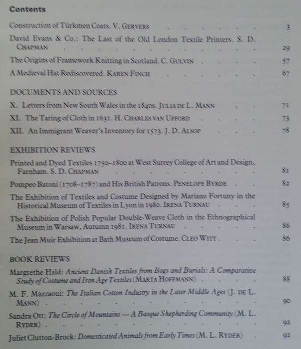Textile History: The Journal of Textile and Costume History and Conservation  (Vol 14, No. 1, Spr...