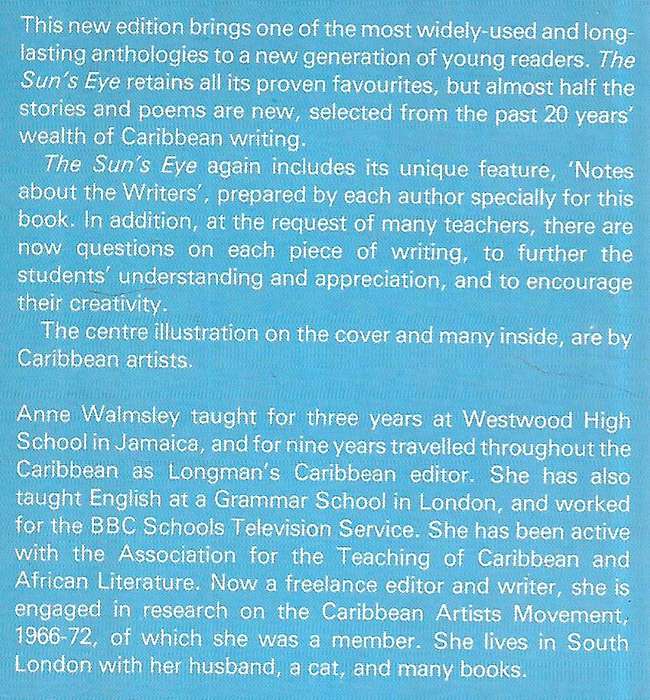 The Sun's Eye: West Indian Writing for Young Readers (Inscribed by Editor) | Anne Walmsley (Ed.)