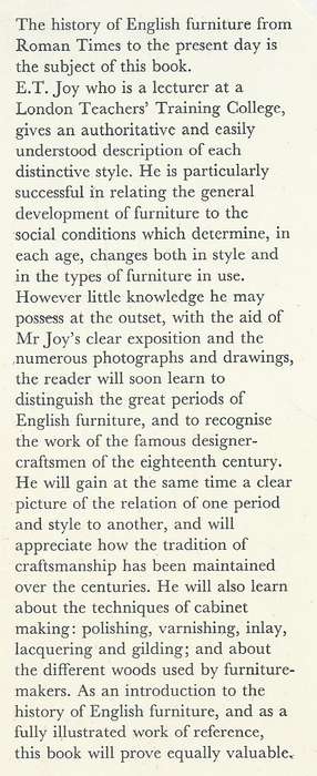 English Furniture, A.D. 43-1950 | E. T. Joy