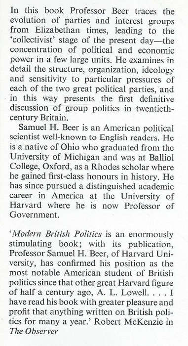 Modern British Politics | Samuel H. Beer