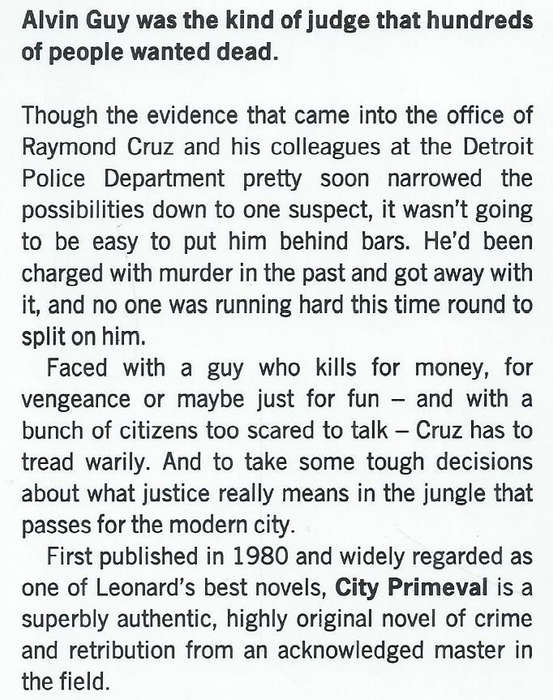 City Primeval: High Noon in Detroit (First UK Edition, 1987) | Elmore Leonard