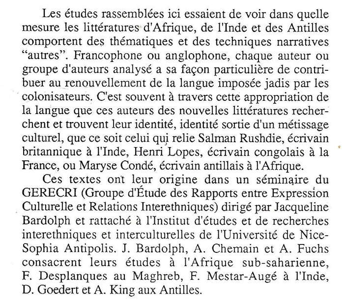 Ecritures D'Ailleurs Autres Ecritures: Afrique, Inde, Antilles (Inscribed by Co-Author) | F. Desp...