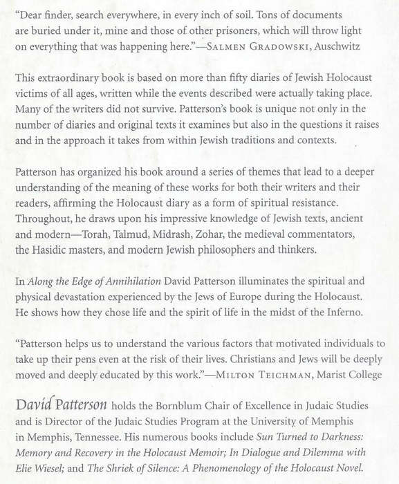 Along the Edge of Annihilation: The Collapse and Recovery of Life in the Holocaust Diary | David ...