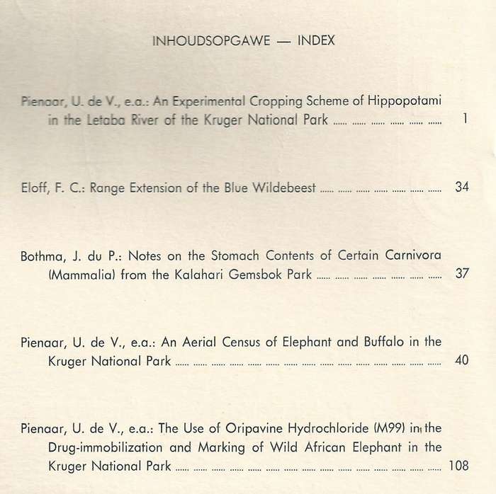 Koedoe (No. 9, 1966, With 3 Articles on the Kruger National Park)