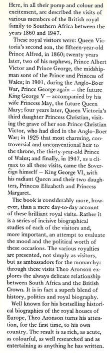 Royal Ambassadors: British Royalties in Southern Afrca, 1960-1947 (Signed by Author) | Theo Aronson