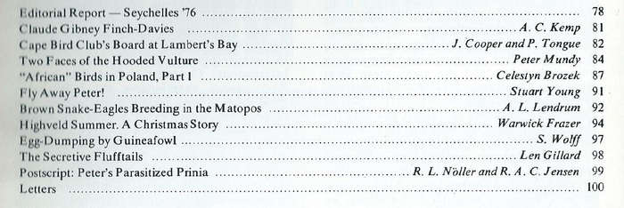 Bokmakierie: General Interest Magazine of the SA Ornithological Society (Vol. 28, No. 4, December...