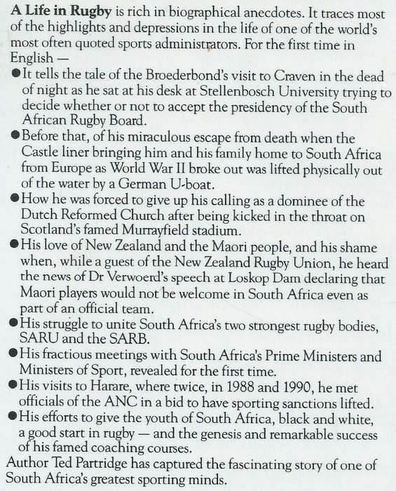 A Life in Rugby | Ted Partridge