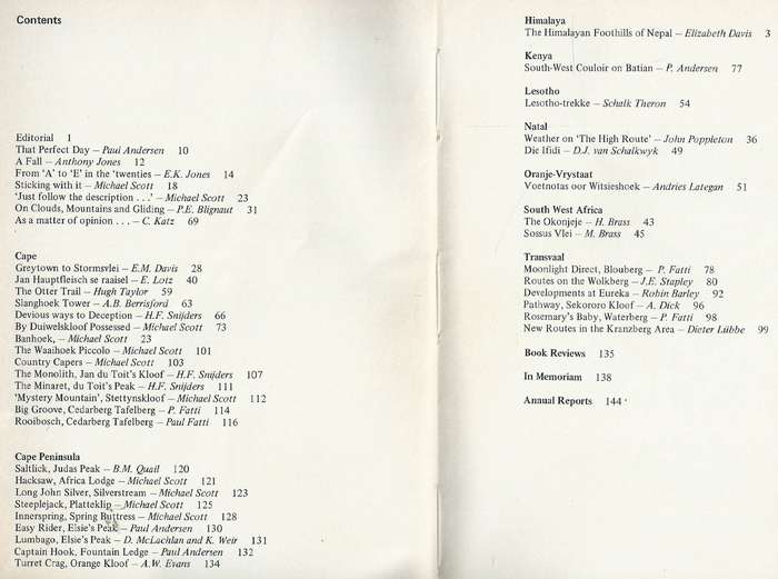 The Journal of the Mountain Club of South Africa (1972)