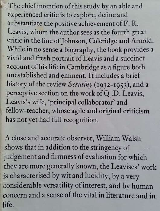 F. R. Leavis | William Walsh