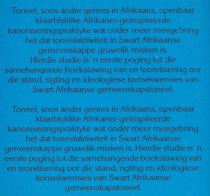 Toneel en Politiek (Afrikaans) | Julian Smith