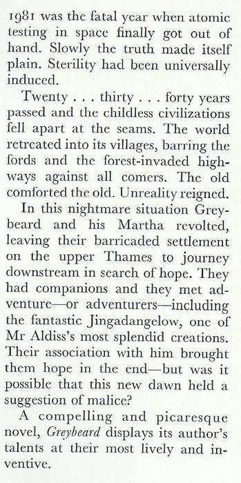 Greybeard (First Edition, 1964) | Brian W. Aldiss