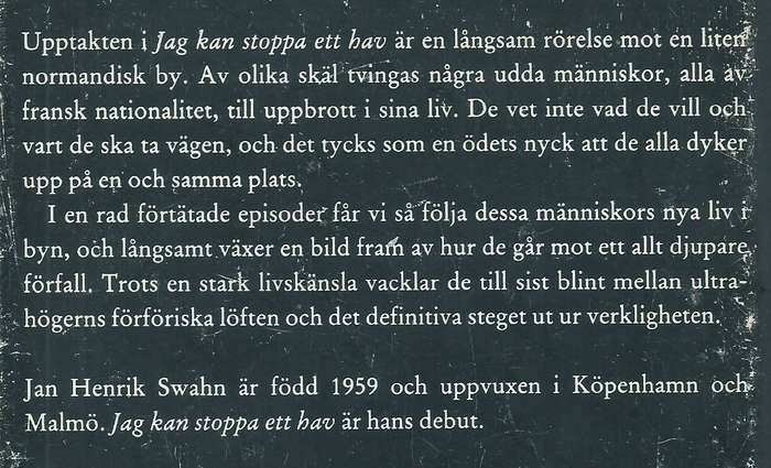 Jag Kan Stoppa Ett Hav (Swedish, Inscribed by Author) | Jan Henrik Swahn