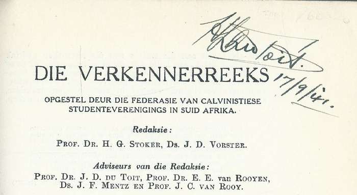 Die Bybel is die Woord van God (Possibly Signed by Author, Afrikaans) | J. D. du Toit