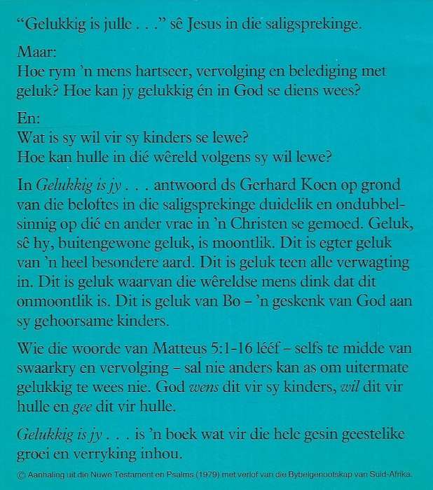 Gelukking is Jy... (Afrikaans) | Ds Gerhard Koen