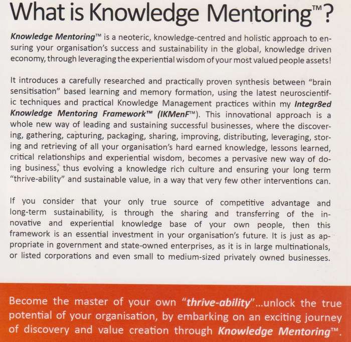 Knowledge Mentoring: A Framework to Bridge the Global Scarce and Critical Knowledge Crisis (inscr...